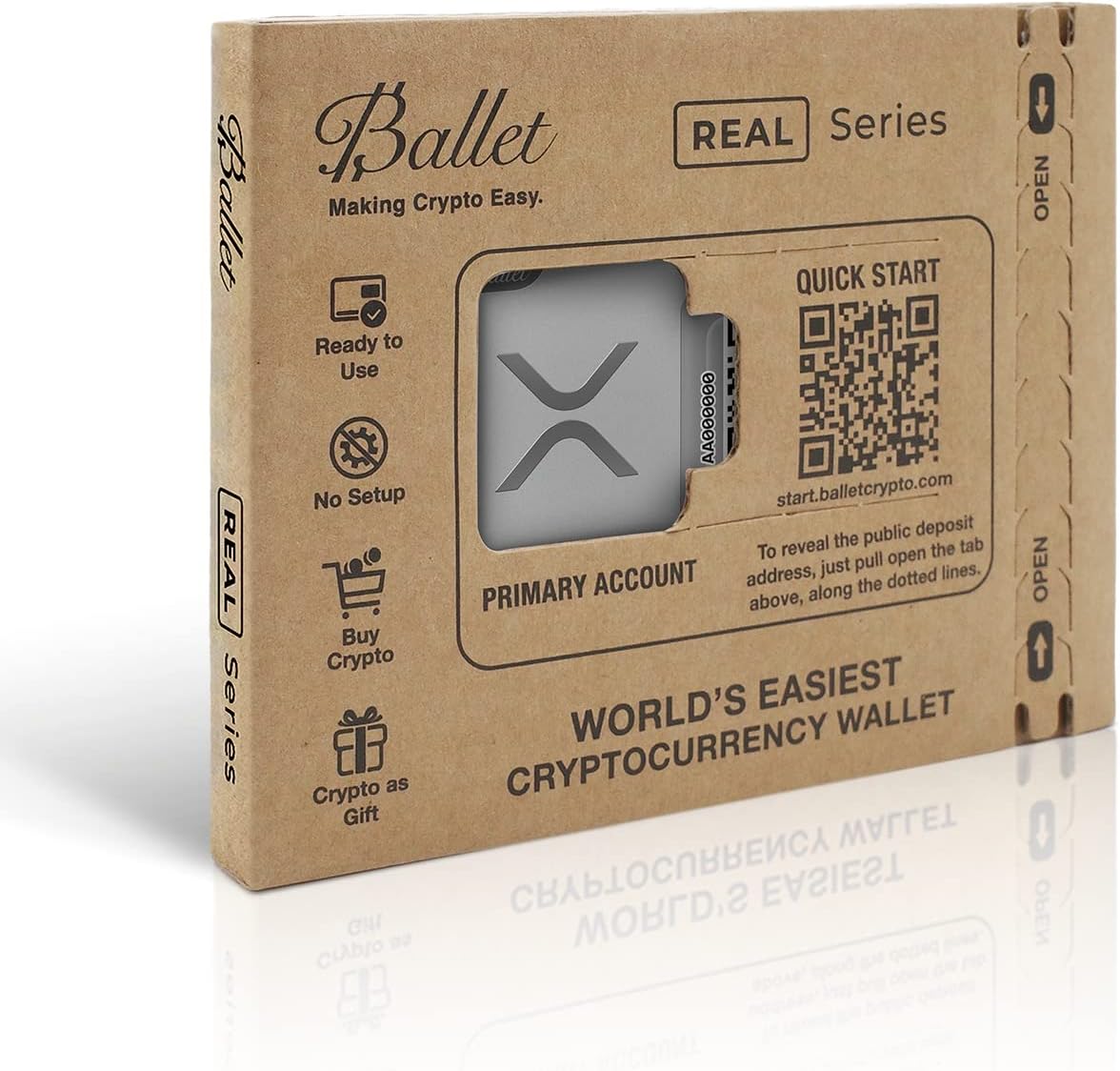 Ballet Real XRP - The Easiest Crypto Cold Storage Card - Cryptocurrency Hardware Wallet with Secure Multicurrency and NFT Support (3-Pack)