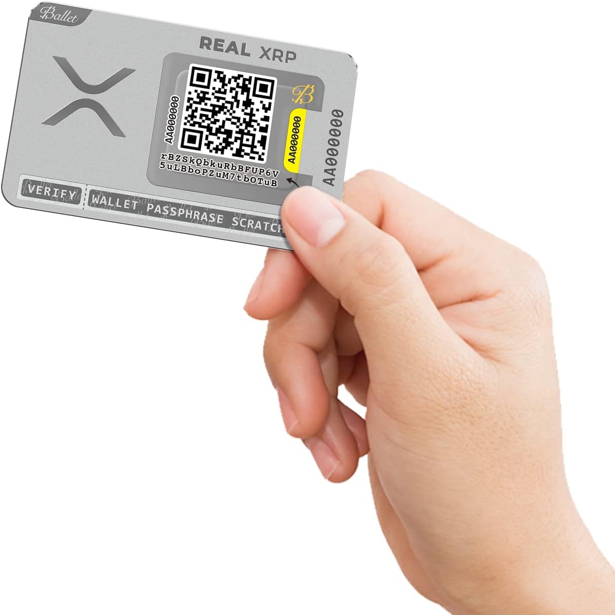 Ballet Real XRP - The Easiest Crypto Cold Storage Card - Cryptocurrency Hardware Wallet with Secure Multicurrency and NFT Support (3-Pack)