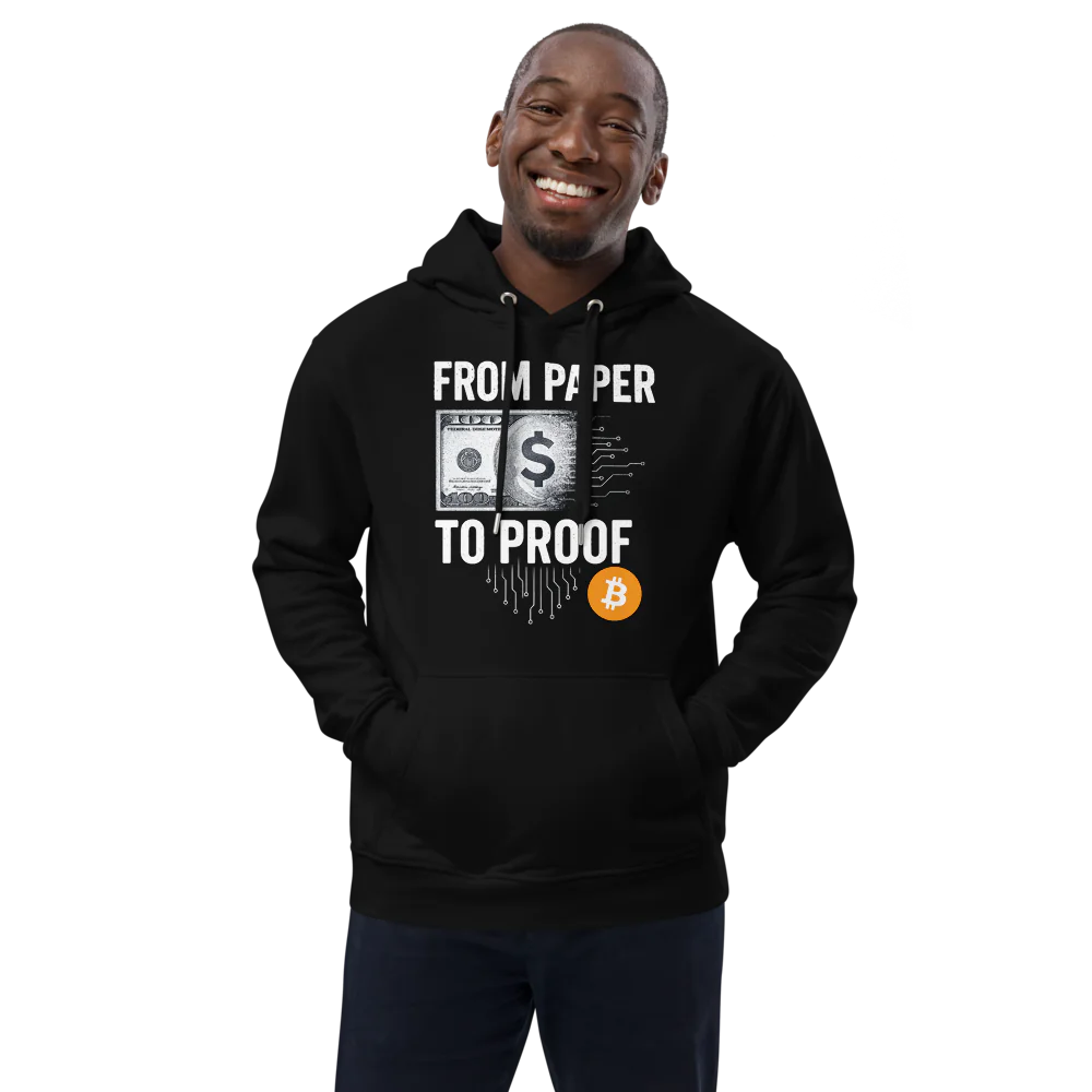 BITCOIN FROM PAPER TO PROOF PREMIUM ECO HOODIE