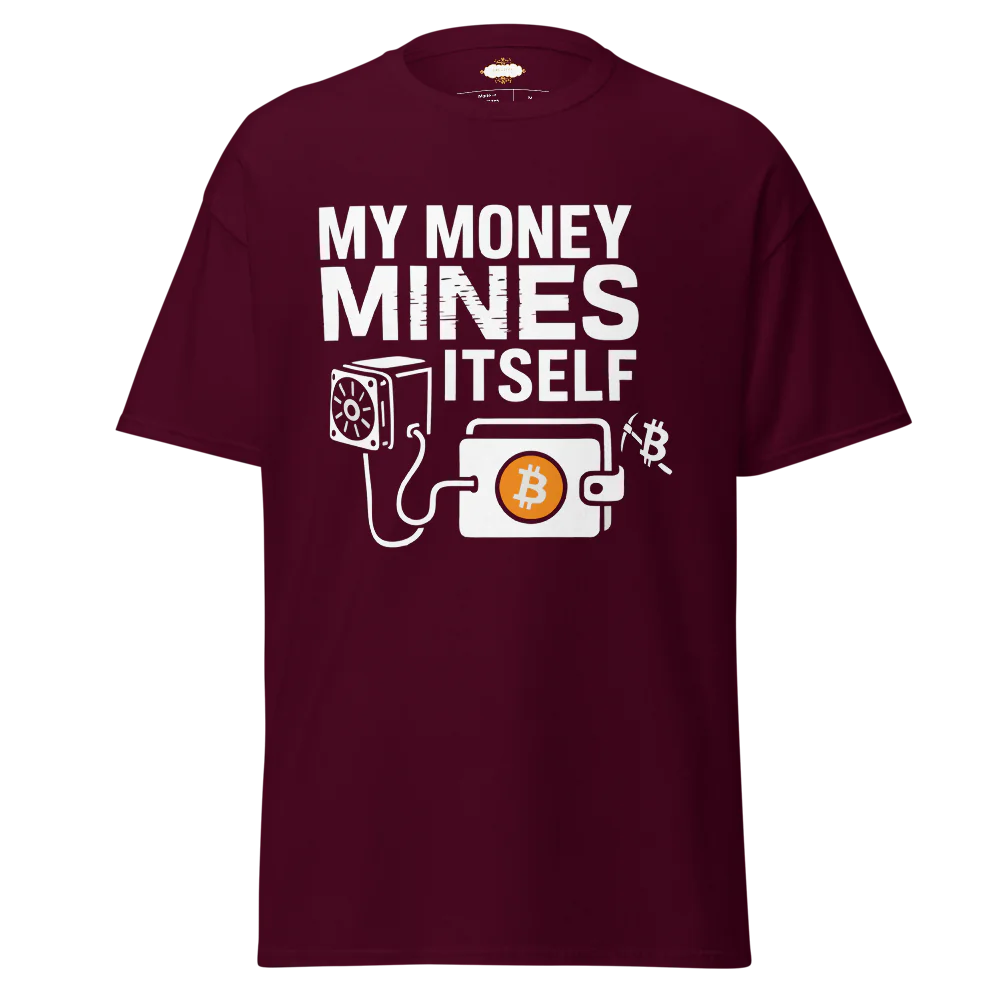 BITCOIN MY MONEY MINES ITSELF T-SHIRT