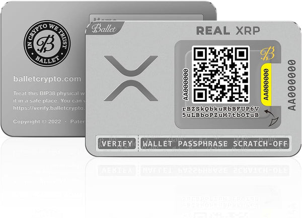 Ballet Real XRP - The Easiest Crypto Cold Storage Card - Cryptocurrency Hardware Wallet with Secure Multicurrency and NFT Support  (3-Pack)