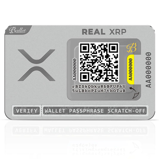 Ballet Real XRP - The Easiest Crypto Cold Storage Card - Cryptocurrency Hardware Wallet with Secure Multicurrency and NFT Support  (3-Pack)