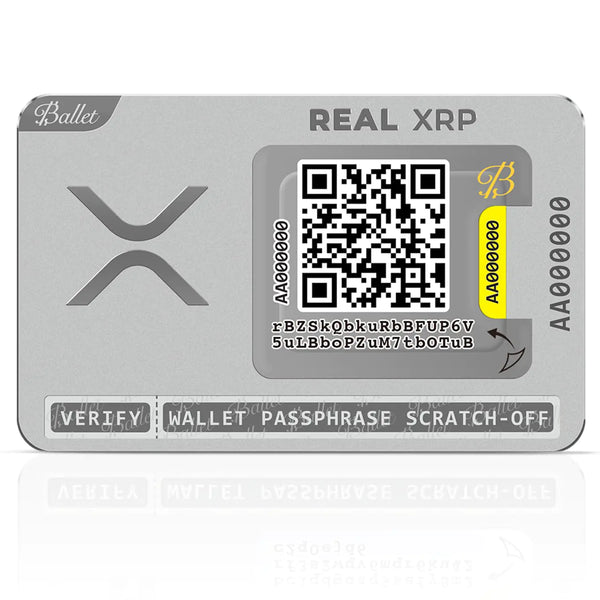 Ballet Real XRP - The Easiest Crypto Cold Storage Card - Cryptocurrency Hardware Wallet with Secure Multicurrency and NFT Support  (3-Pack)
